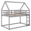 Twin Over Twin Low Bunk Bed, House Bed With Ladder (Bed)-1293018824