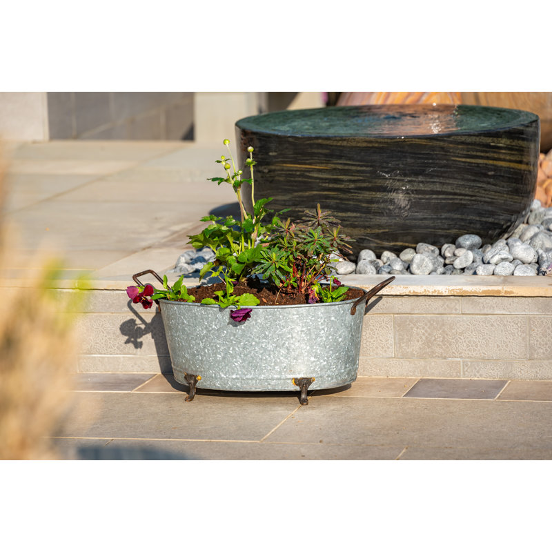 Keltner Metal Pot Planter, 28cm H x 57cm W x 30.5cm D