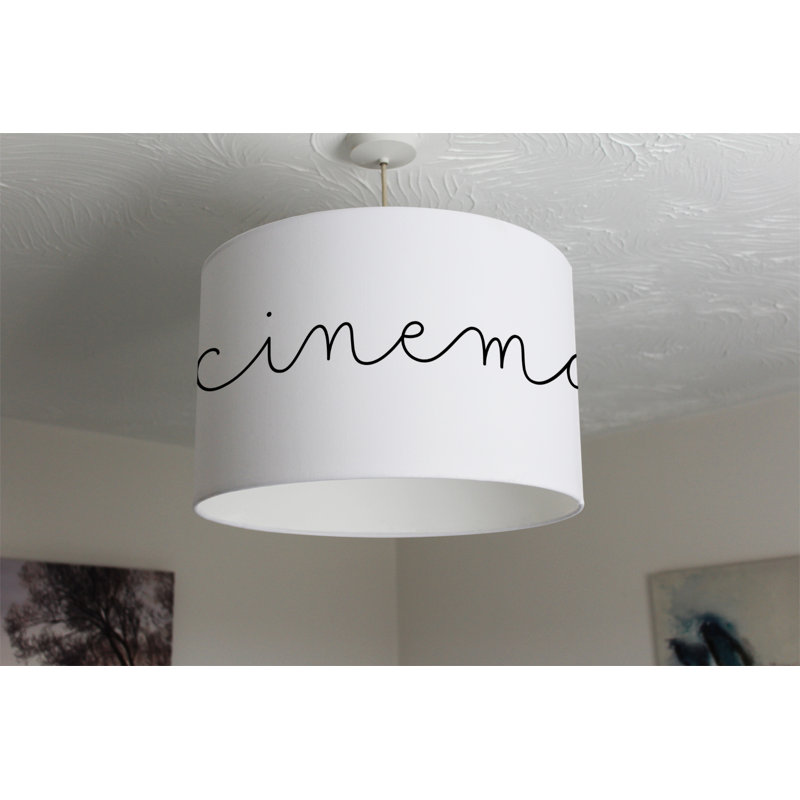 25cm H Canvas Drum Pendant Shade ( Clip On )