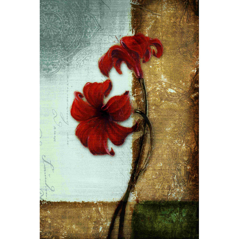 Fleurs de rouge, H 18 po x l 12 po