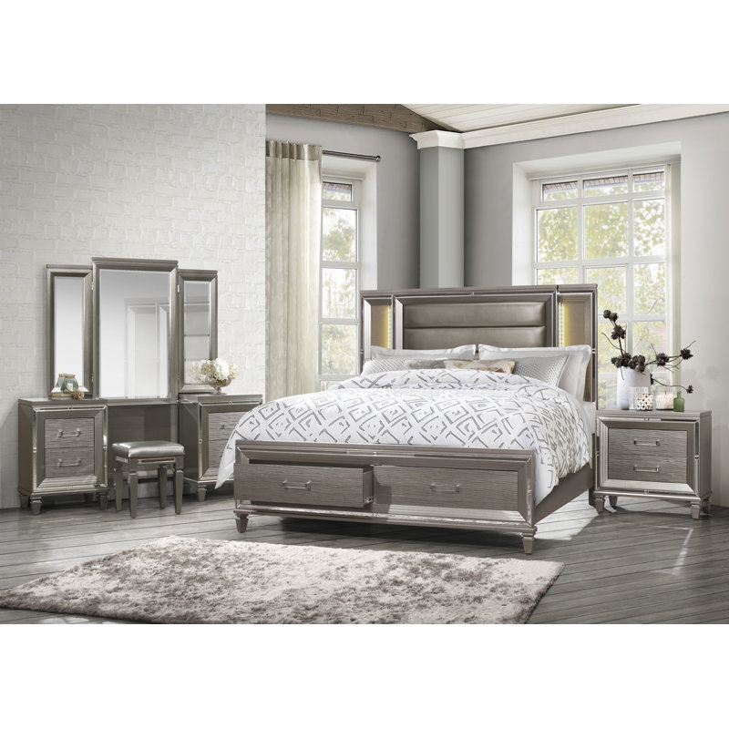 Dearies Upholstered Platform Storage Bed, King