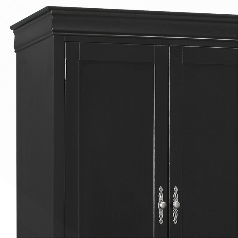 Armoire traditionnelle noire élégante, Noir