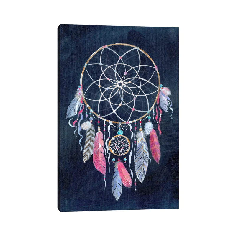 Dreamcatcher, Dark 1 Piece Wrapped Canvas Painting, 152.5 cm H x 101.5 cm W