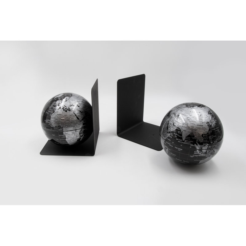 Metal Non-Skid Bookends, Black