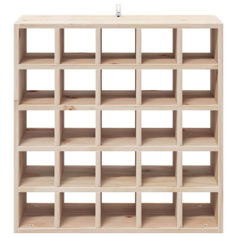 Solid Wood Open Shelving Wine Bottle Rack, Natural