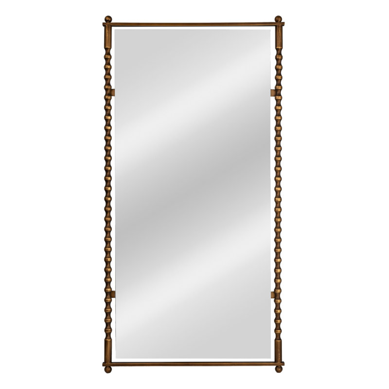 Cast Metal Framed Tall Wall Mirror, Gold
