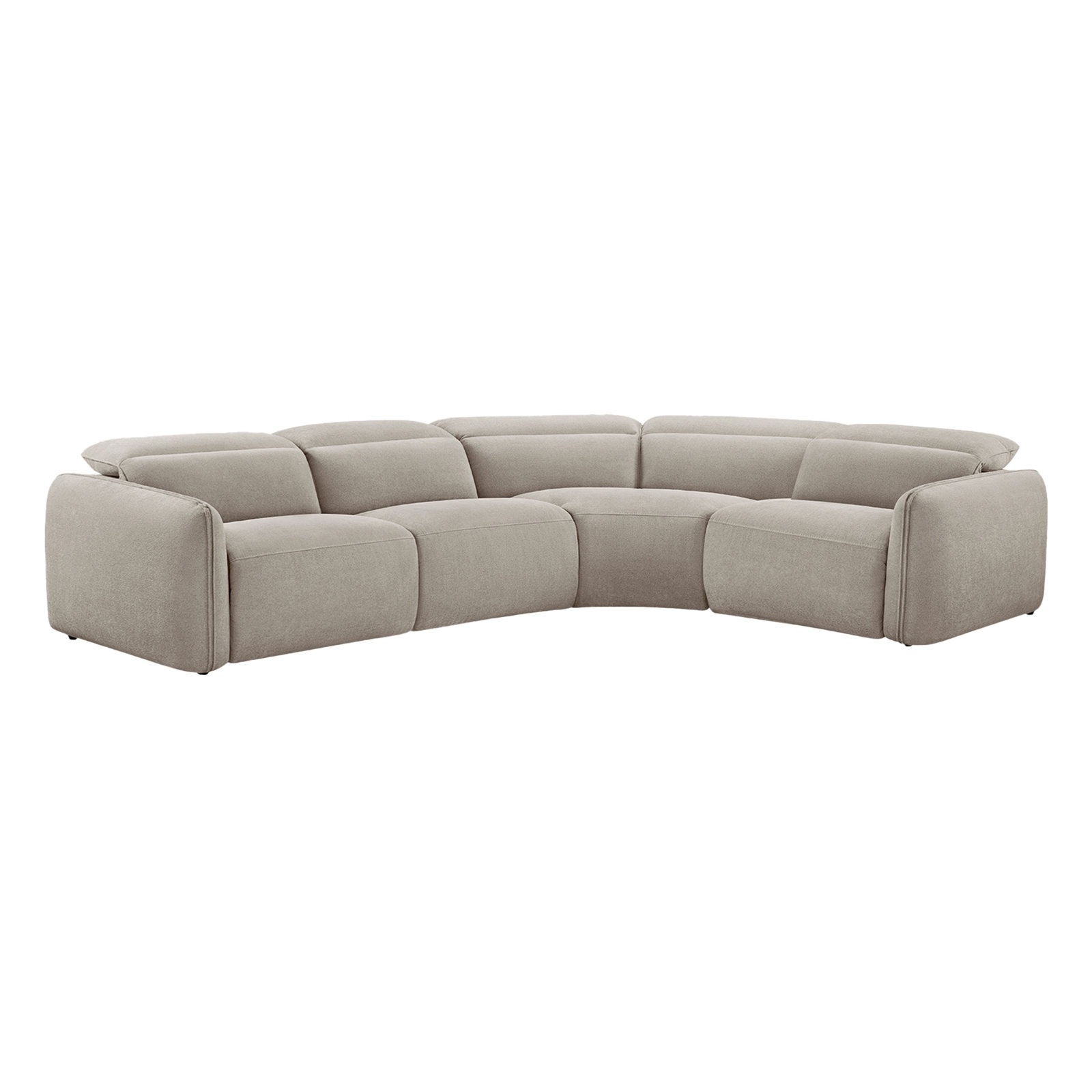 Bayne Upholstered Recliner Sectional, Elite Sand Chenille