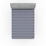 Ambesonne Abstract Modern Art Fitted Sheet Geometric Print Soft Blue Indigo Camel
