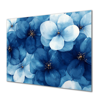 Blue Wildflowers Rainbow In The Grass I - Wildflowers Print On Metal