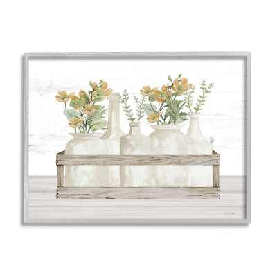 Bb-186-Framed " Rustic Herb Jars " by Cindy Jacobs
