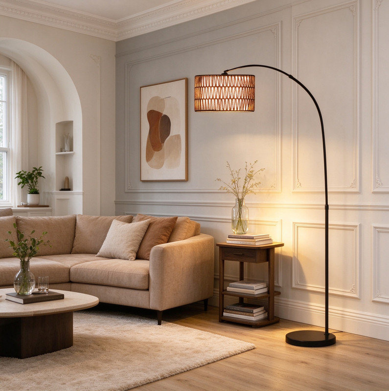 174.98 H cm Powder Coated and Matte Arched Floor Lamp