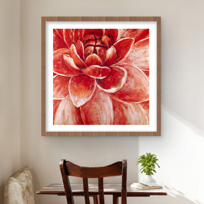 Red Chrysanthemum - Framed Matted Print for Home Decor