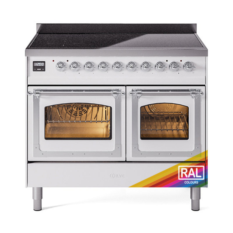 ILVE Nostalgie II Noblesse 40 inch Induction Range (Triple Glass Door, RAL), Chrome
