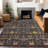 Machine Washable Indoor/Outdoor Cicel ACN1132 Black Rug-100209660