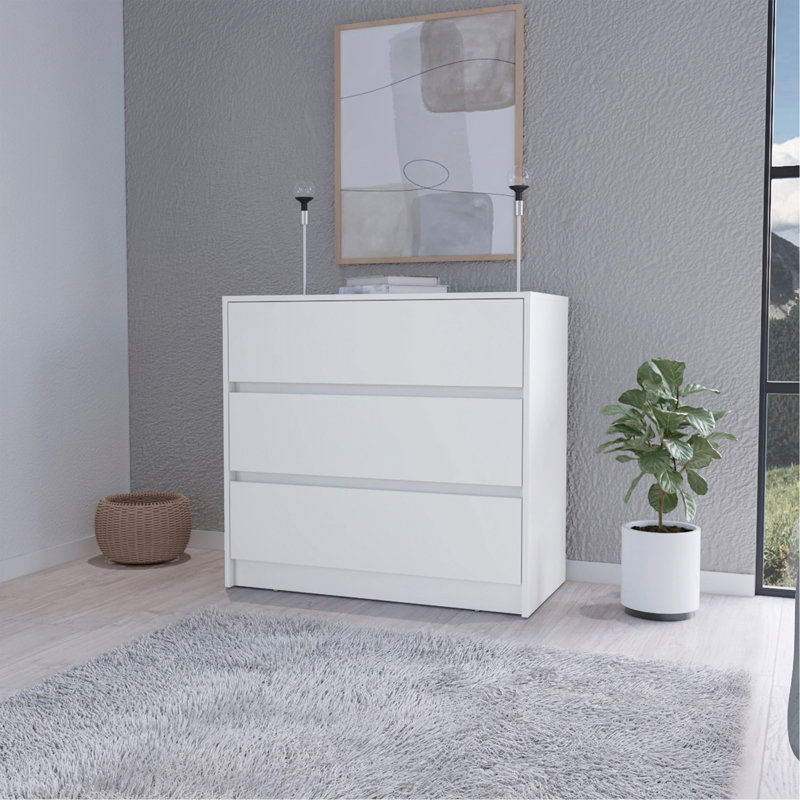 Commode blanche à 3 tiroirs