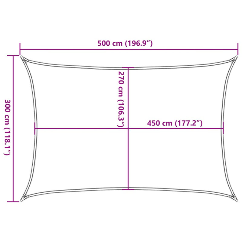 Arson Sunshade Sail 160 G/M² Anthracite 2X4.5 M HDPE, 3m x 5m, Blue