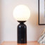 Grande lampe de chevet moderne en marbre et globe givré 15 po Mila-87756008-126420617