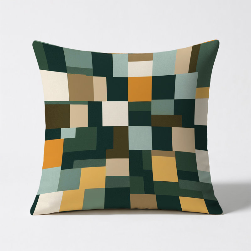 Patterned Patches Indoor And Outdoor Throw Pillow, Square 18"