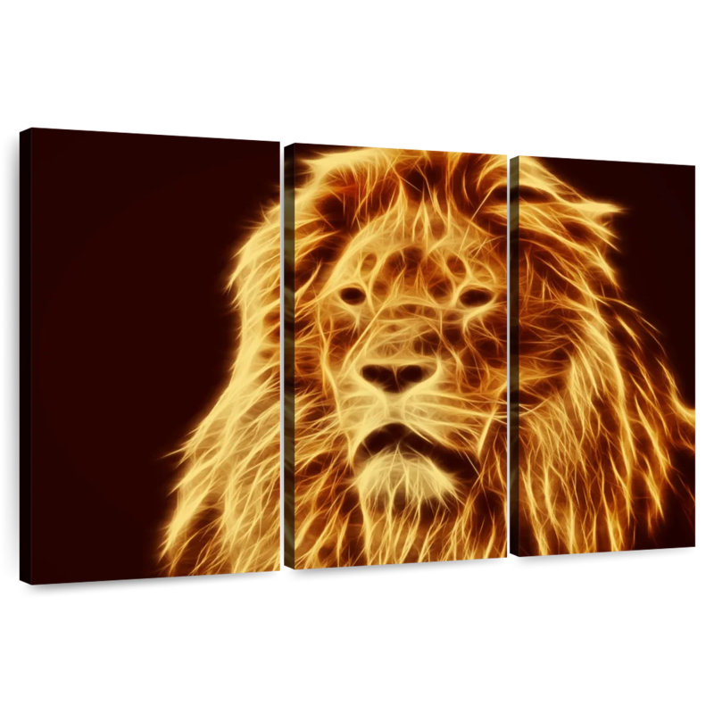 Fiery Lion Head, 48" H x 74" W