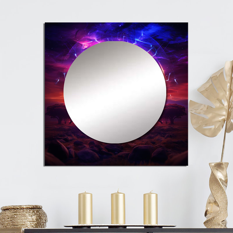 Visionary Tree Of Life - Landscape Trees Large Square Mirror For Wall Art Decor, 23" x 23"