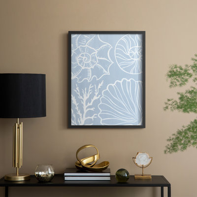 «Shell Silhouettes I», reproduction encadrée - bois massif