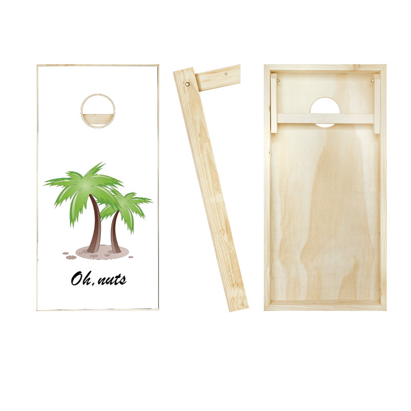 Ensemble de jeu de cornhole personnalisé en bois massif 2 'x 4' avec sacs, Oui, Rouge / noir