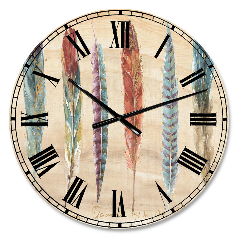 Feathers Cottage Family - Bohemian wall clock, Small