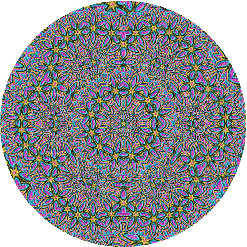 Tapis décoratif rose florale, Rond 4 pi
