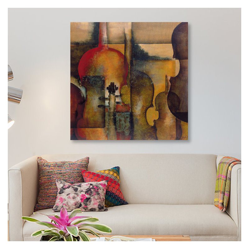 « ode to music i », impression sur toile, H 16 po x l 16 po x P 1 po, Papier d'art encadré noir, Blanc