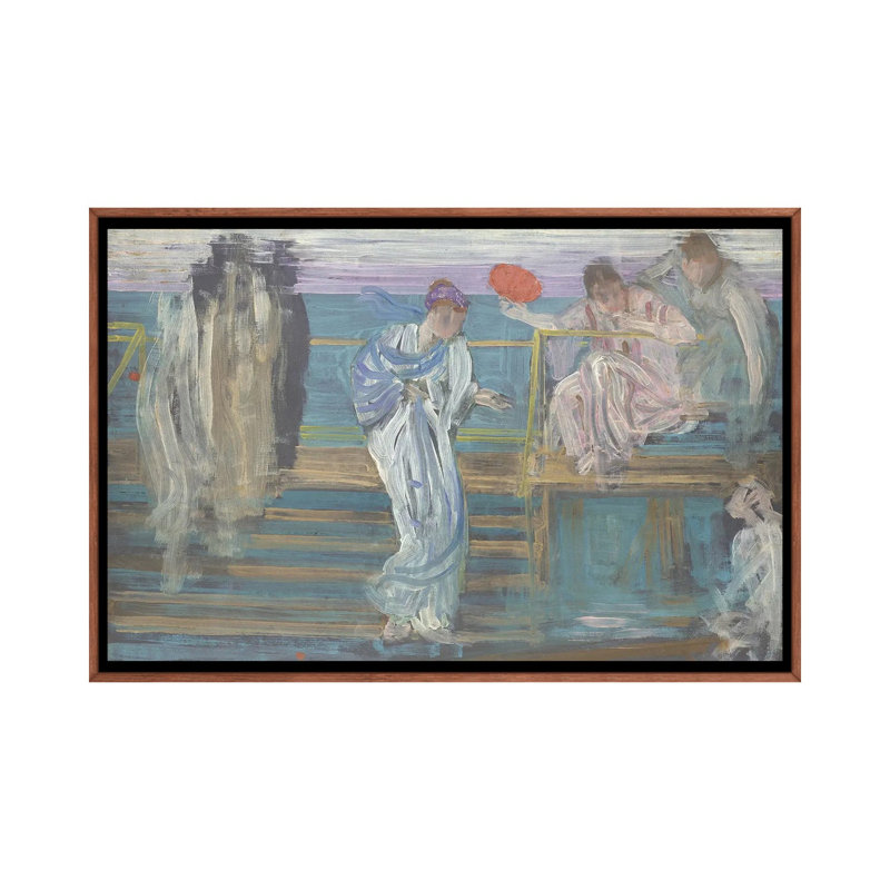 Symphonie en blanc et rouge - reproduction d'art murale - toile encadrée, 40 po x 60 po, Toile avec cadre, Brun