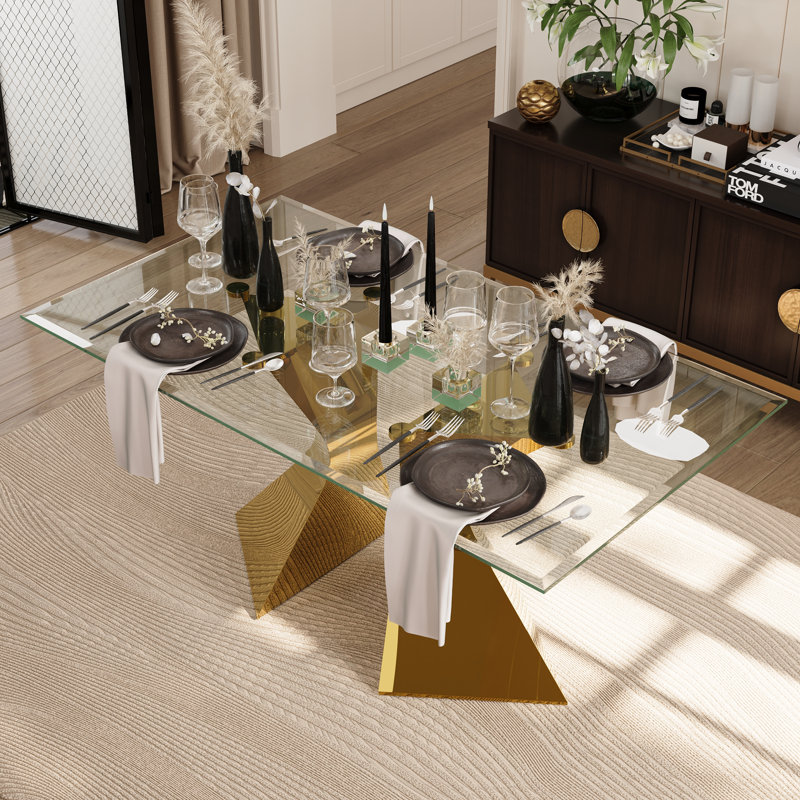 Table de salle à manger rectangulaire L 63 po x l 35,4 po Ameriya