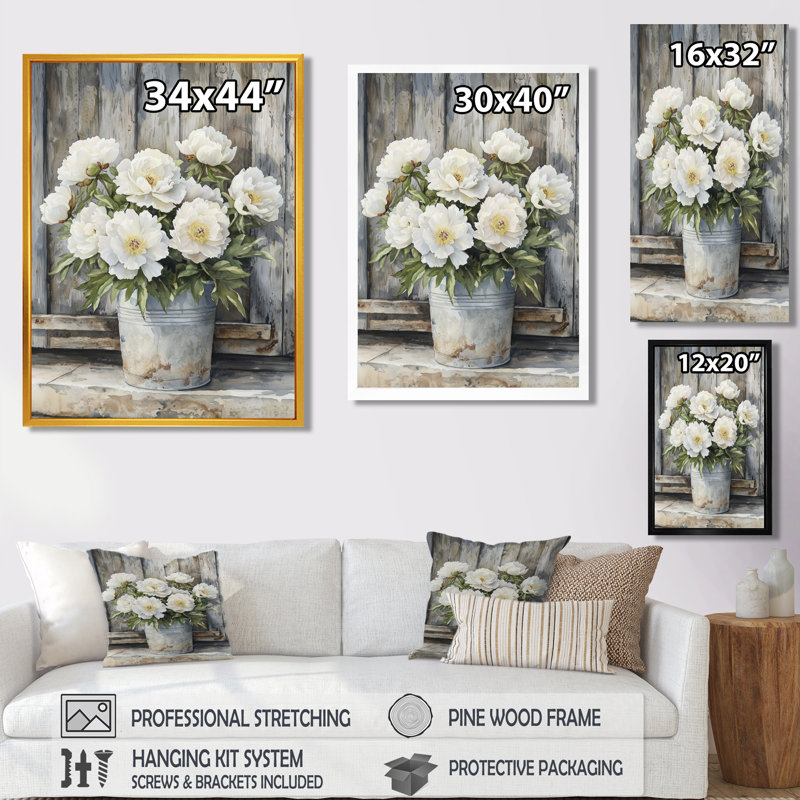 Albrightsville - impressions sur toile florales, H 32 po x l 16 po, Toile tendue, Ne s’applique pas