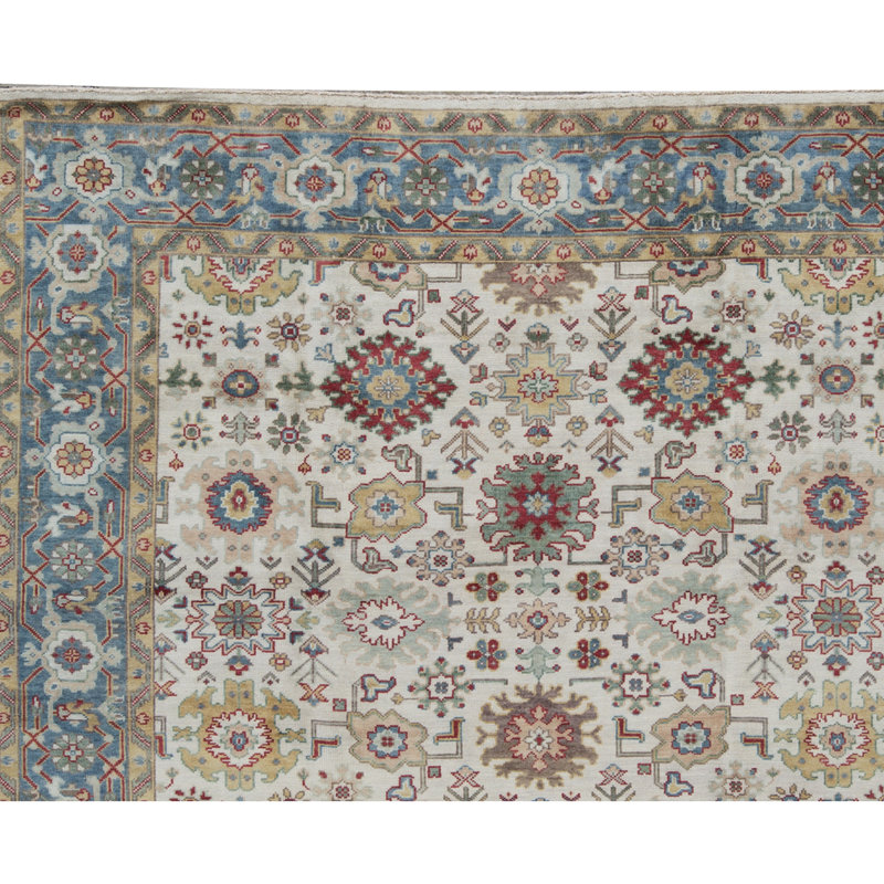 Sultanabad Hand-Knotted High-Quality Ivory and Blue Area Rug