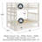 Ahmia Solid Wood Twin Over Twin Bunk Bed with Built-In Ladder-590781996