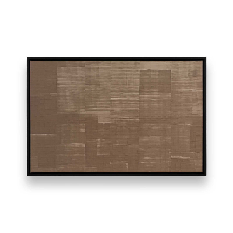 «Sienna Squares II», reproduction sur toile, H 12,75 po x l 18,75 po x P 1,75 po, Cadre flottant noir satiné