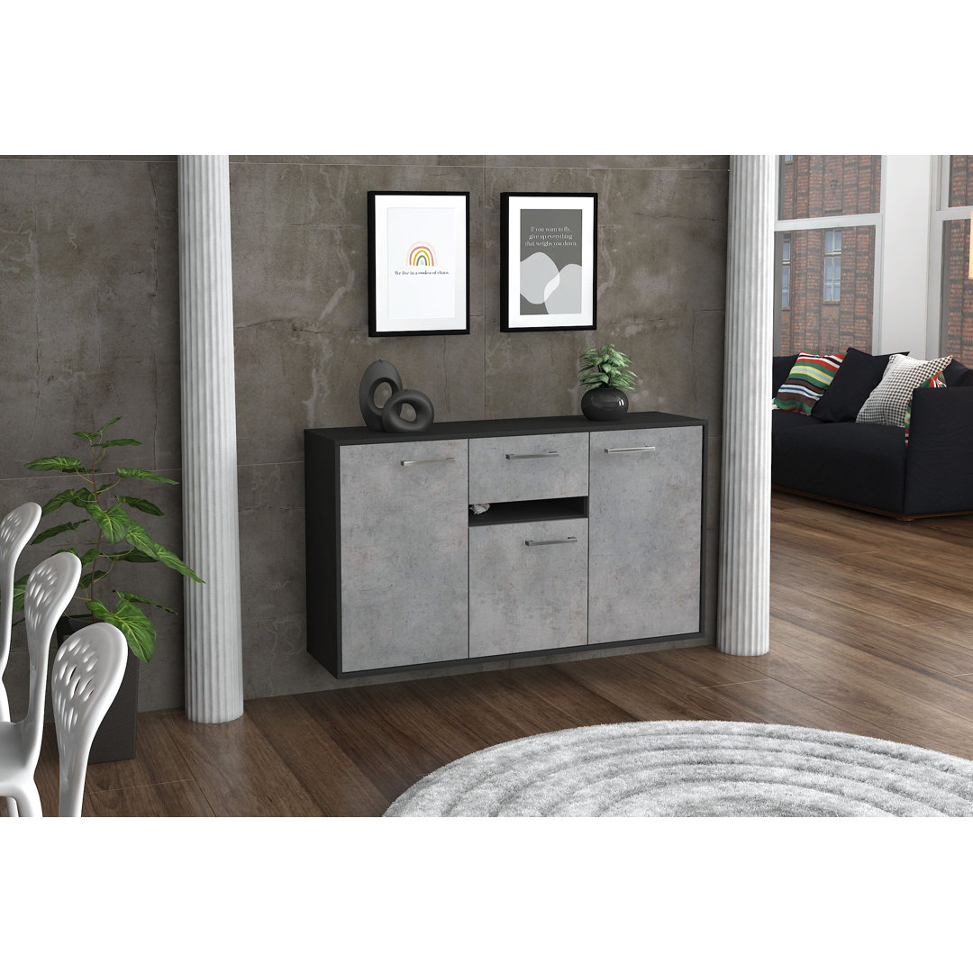 Sideboard , Farbe: /, Fliegend/Metallgriffe, Größe: 136x79x35 cm