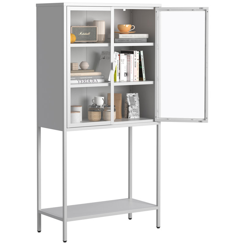 Armoire de rangement en métal 59 po H, Blanc