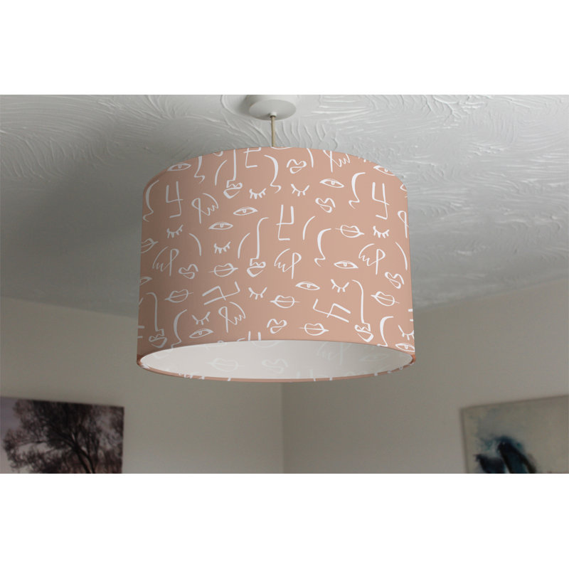 25cm H Canvas Drum Lamp Shade ( Clip On )