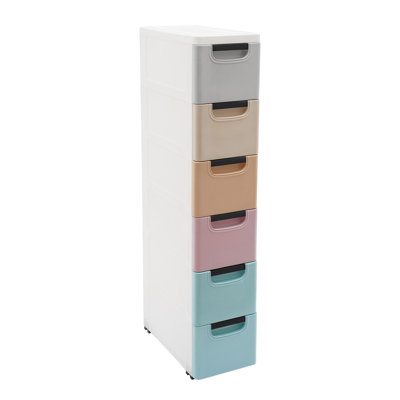 6 Drawers Storage Cabinet With Wheels