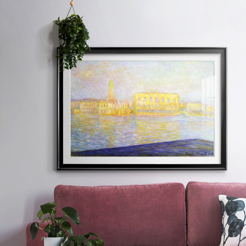 Monet, impression encadrée sur papier par Claude Monet, Noir, H 19 po x l 27 po x P 1,5 po