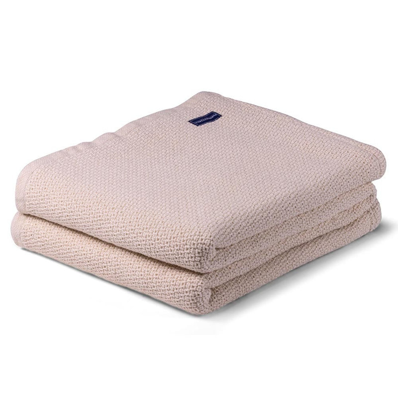 Couverture en coton Coastal Edgecomb, Rose, 110 po x 96 po