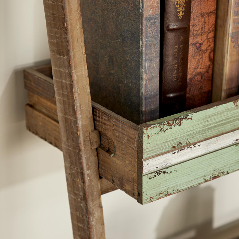 Wood 4 Shelves Storage Brown Shelving Unit