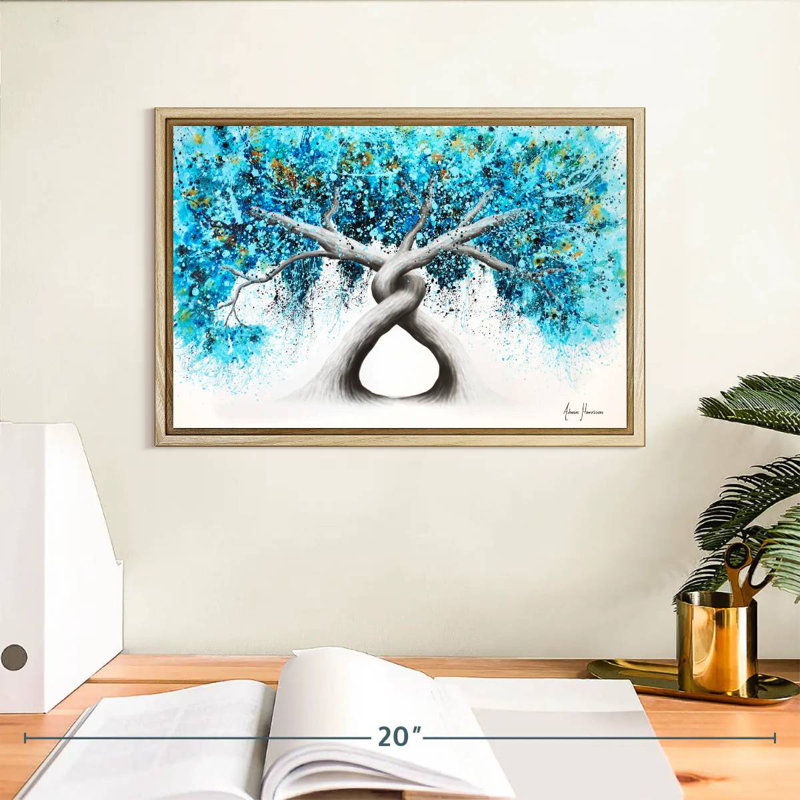 Torsion des arbres récifaux, Cadre flottant en bois naturel, 13 po x 9 po