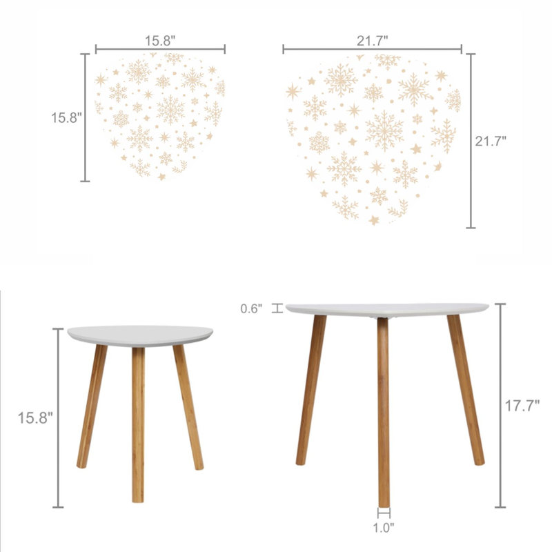 Ensemble de 2 tables basses gigognes Triangle