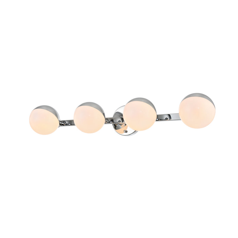 Éclairage pour meuble-lavabo à intensité variable Caniesha, Chrome, 4 lumières, H 5 po x l 29 po x P 29 po