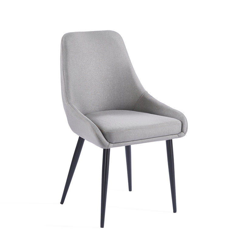 Eddy Set of 2 Fabric Dining Chairs, Light Grey