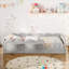 Lit simple tapissier sur pied, gris clair-1545503333