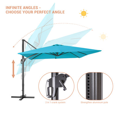 Shandice 10x10' Cantilever Umbrella with Crank Lift