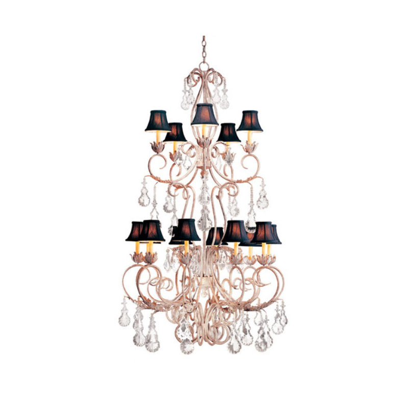 Alexandria 15 - Light Chandelier, Golden Verde Premium, Aged Celadon Parchment