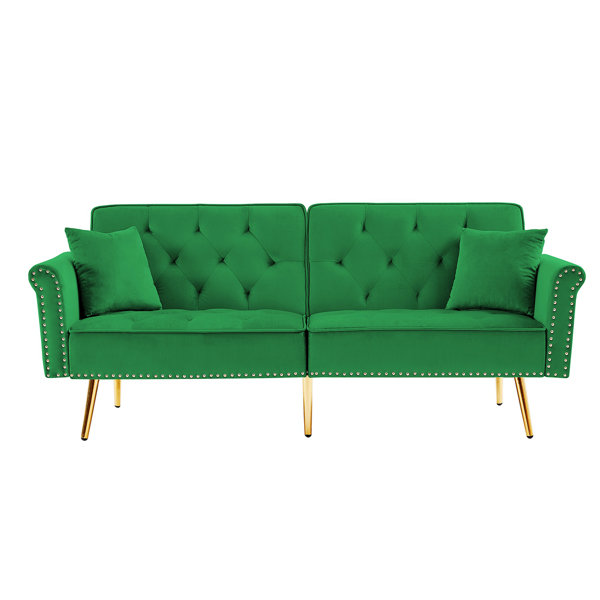 Mercer41 Ramberg 76.78'' Velvet Convertible Sofa | Wayfair